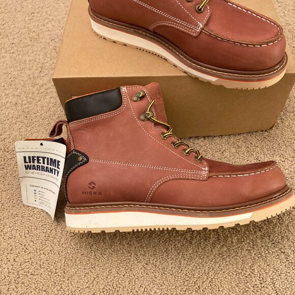 Hisea Work Wear Boots Brown Size 10 M New in Box - Picture 9 of 9